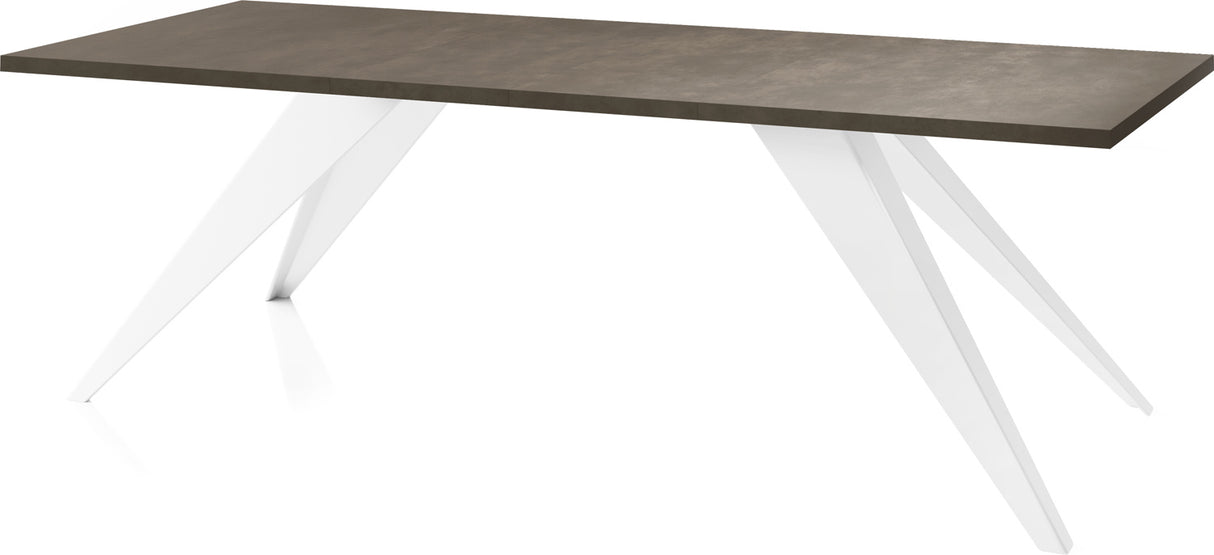 Esstisch Venus im Modern Stil, Rechteckiger Tisch – Ausziehbar – Pulverbeschichtete Weiße Metallbeine – Made in EU