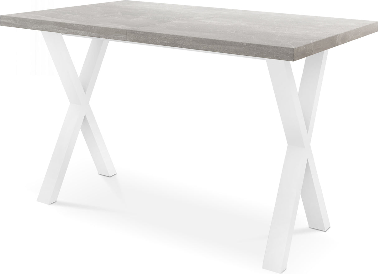 Rechteckiger Ausziehbarer Esstisch – Großer Modern-Stil Tisch mit Weißen Metallbeinen 120 140 160 cm bis 220 240 260 cm – Spacesaver