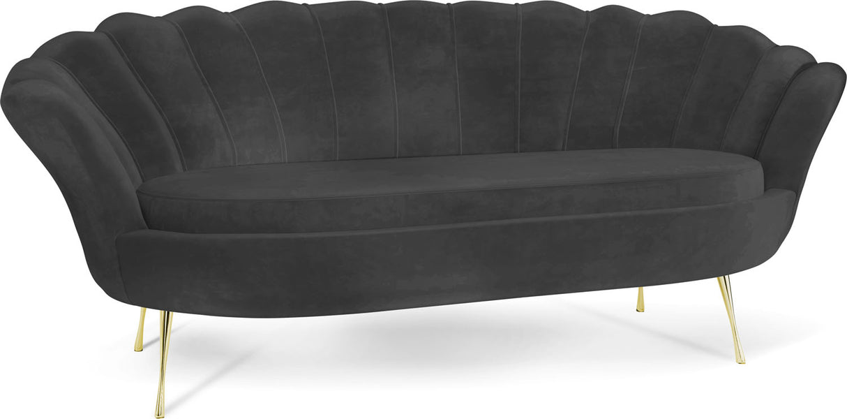 3-Sitzer Samt Muschel Sofa Cara