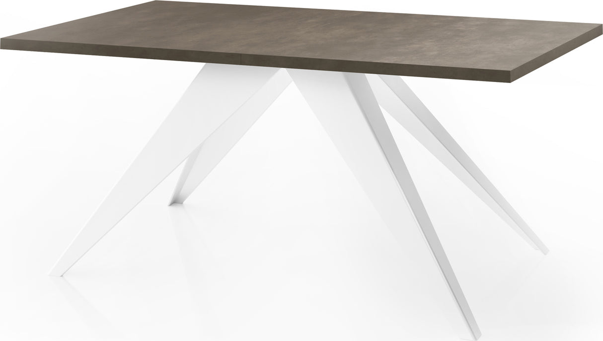 Esstisch Venus im Modern Stil, Rechteckiger Tisch – Ausziehbar – Pulverbeschichtete Weiße Metallbeine – Made in EU