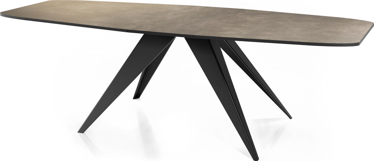 Ausziehbarer Esstisch Foster im Loft-Stil – Industrieller Tisch mit Schwarzen Metallbeinen – Made in EU