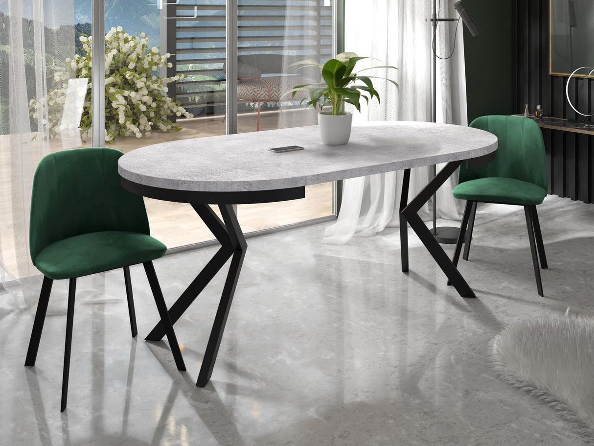 Runder Ausziehbarer Esstisch – Loft Style Tisch mit Metallbeinen – 90 bis 170 cm – Industrieller Tisch für Wohnzimmer – Kompakt – 90 cm