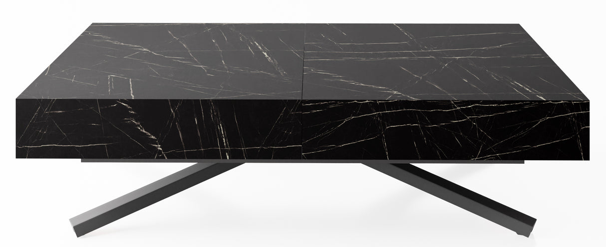 Couchtisch Höhenverstellbar und Ausziehbar Cavetta X Schwarz – Multifunktionstisch Wohnzimmertisch Esstisch – Made in EU