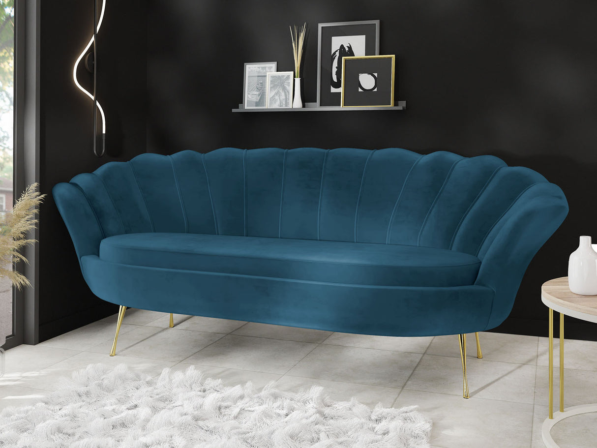 3-Sitzer Samt Muschel Sofa Cara