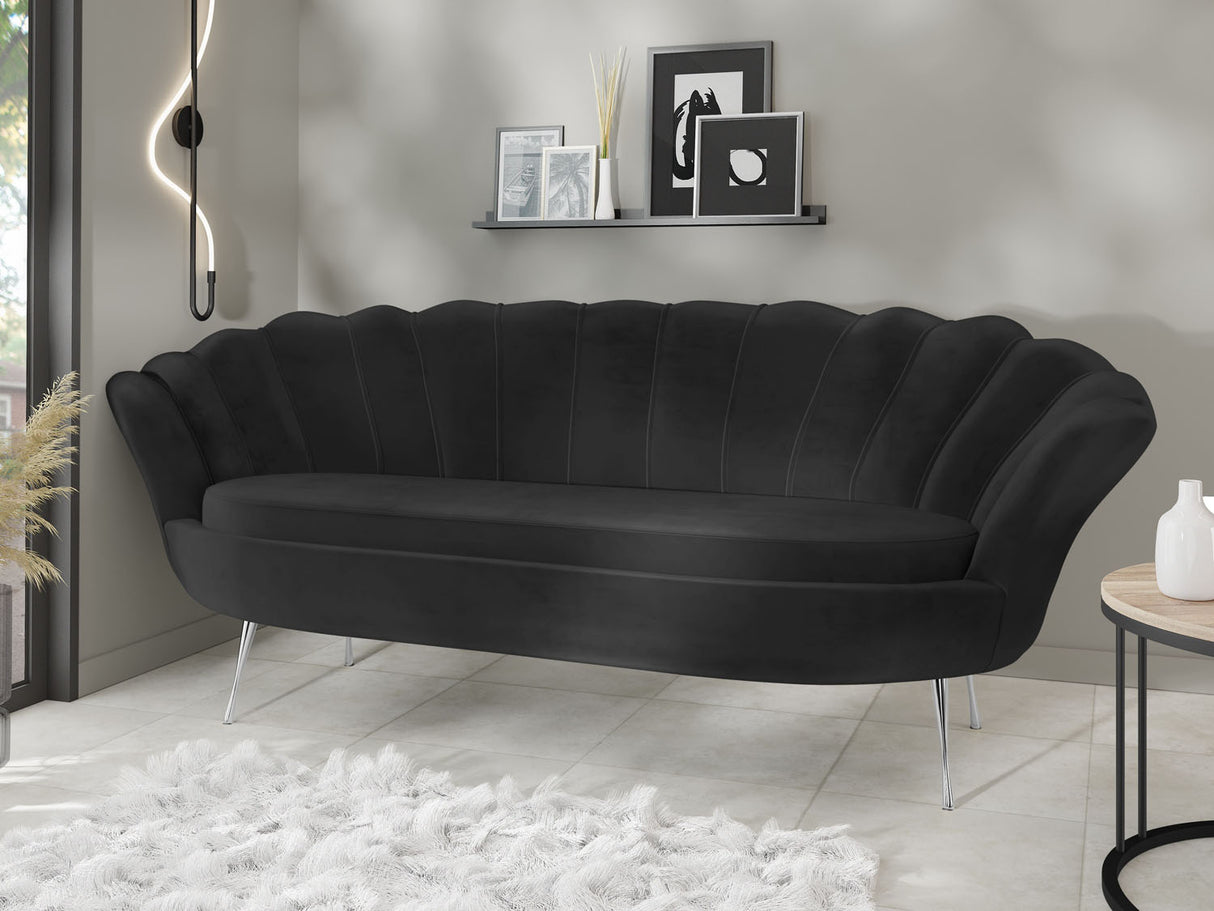 3-Sitzer Samt Muschel Sofa Cara