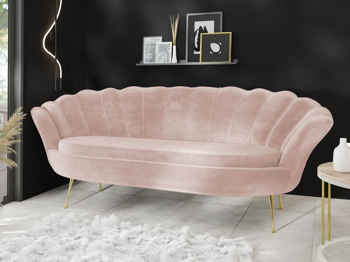 3-Sitzer Samt Muschel Sofa Cara