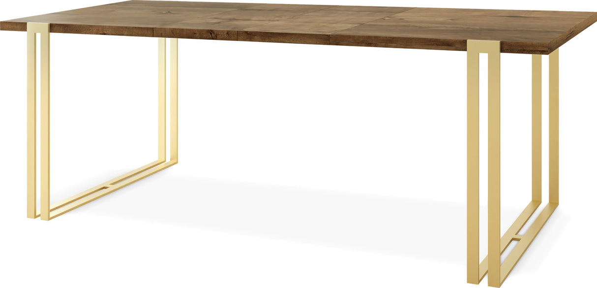 Ausziehbarer Esstisch – Großer Tisch im Loft-Stil mit Golden Metallbeinen 160 bis 260 cm – Industrietisch für das Wohnzimmer – Spacesaver – 160 x 90 cm