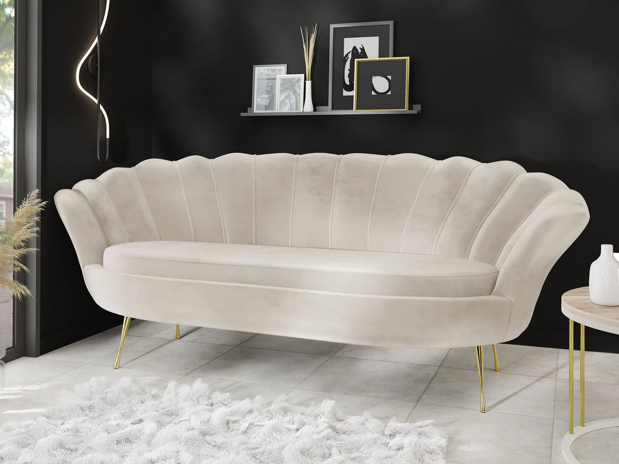 3-Sitzer Samt Muschel Sofa Cara