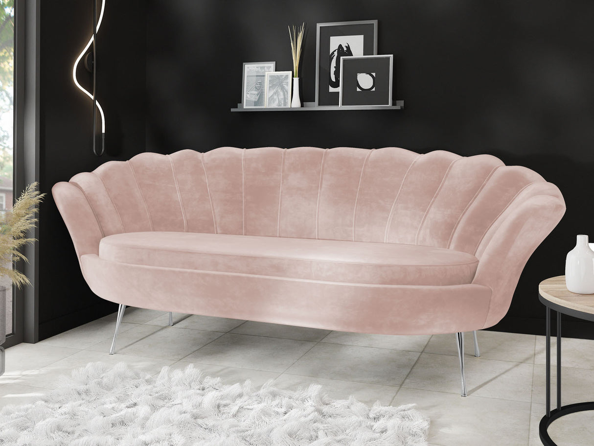 3-Sitzer Samt Muschel Sofa Cara