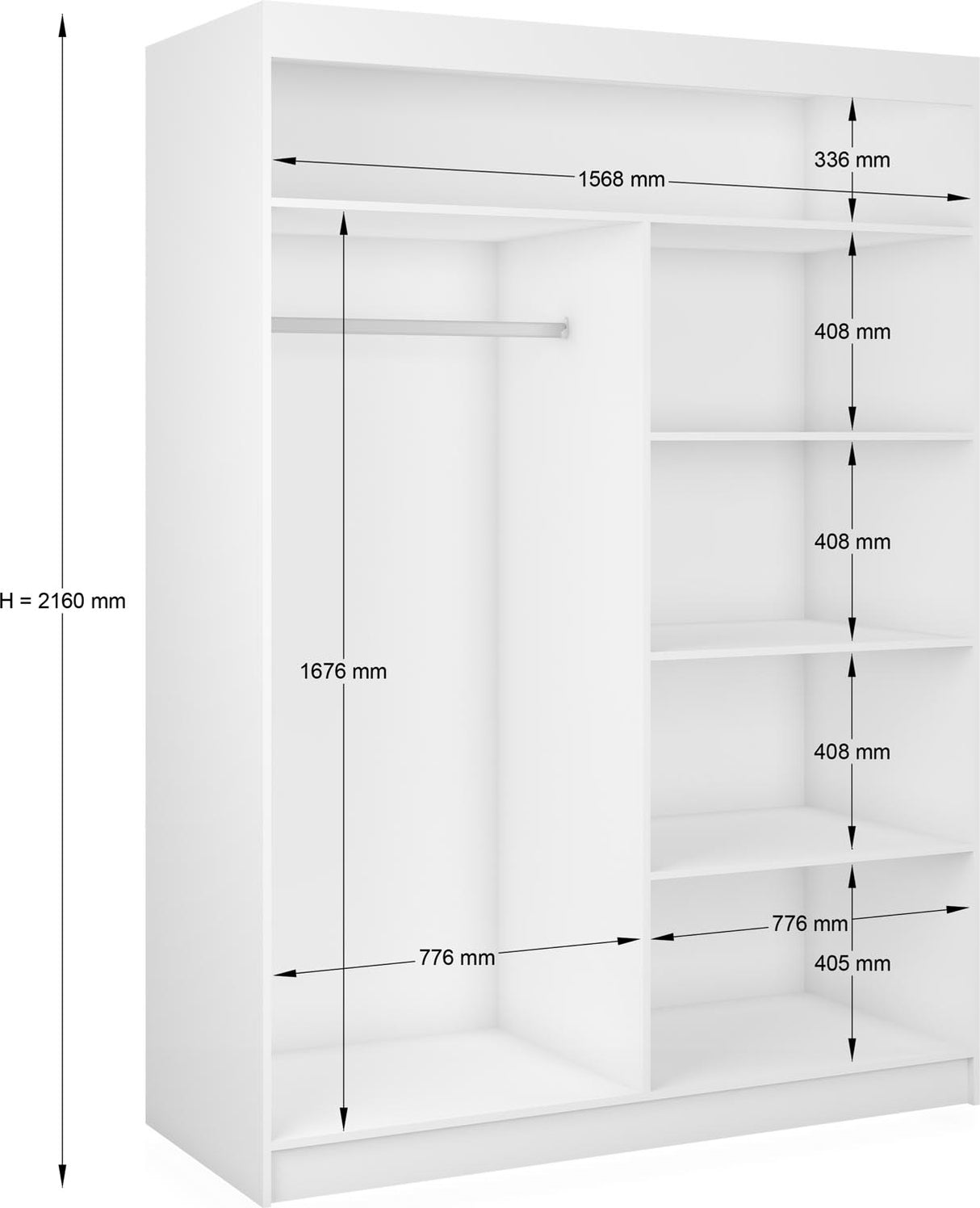 Kleiderschrank Vanille