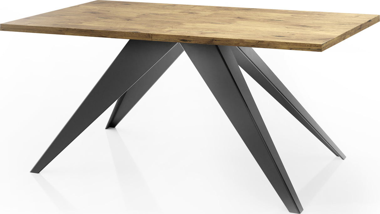 Esstisch Vance im Modern Stil, Rechteckiger Tisch – Ausziehbar – Pulverbeschichtete Schwarze Metallbeine – Made in EU