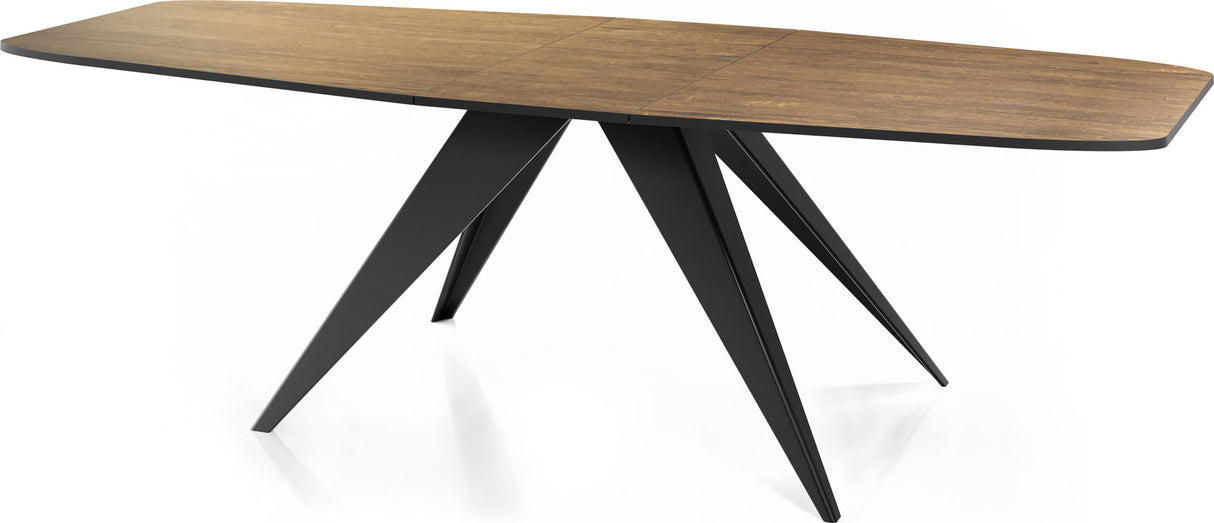 Ausziehbarer Esstisch Foster im Loft-Stil – Industrieller Tisch mit Schwarzen Metallbeinen – Made in EU