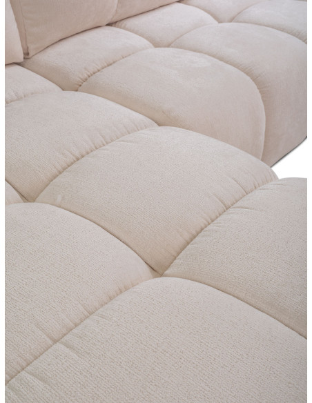 Modern Eckesofa - Schlafsofa mit Bettkasten - Einzigartiges Form - Beige Couch mit Schlaffunktion Bettfunktion L-Form mit Ottomane