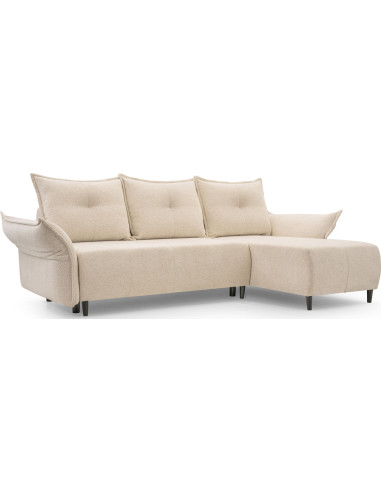 Ecksofa - Samt Schlafsofa mit Bettkasten - 3 Sitzer Sofa - Couch mit Schlaffunktion Bettfunktion L-Form mit Ottomane