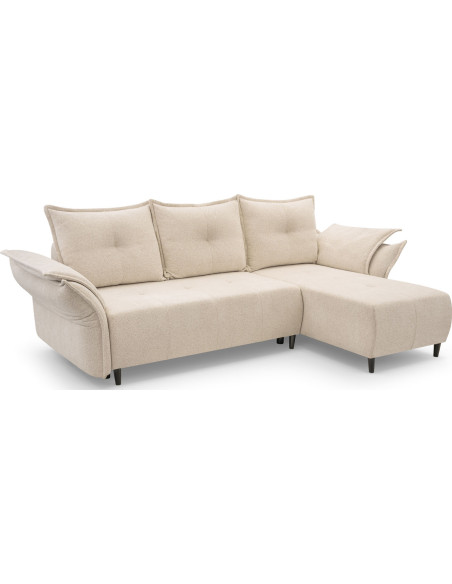 Ecksofa - Samt Schlafsofa mit Bettkasten - 3 Sitzer Sofa - Couch mit Schlaffunktion Bettfunktion L-Form mit Ottomane