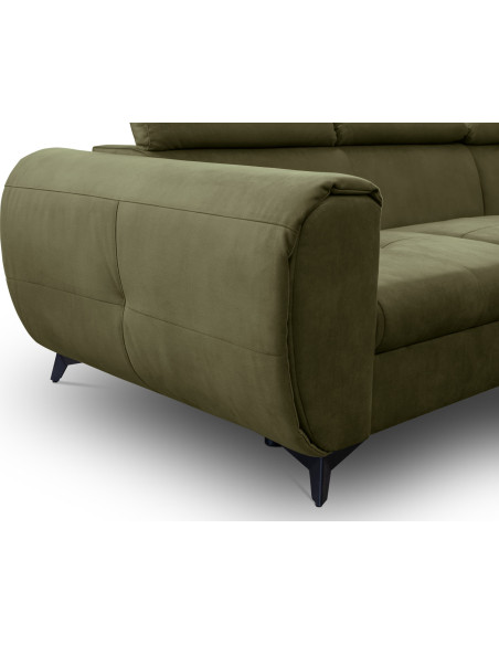 Modern Ecksofa - Schlafsofa mit Bettkasten - 3 Sitzer Sofa - Couch mit Schlaffunktion Bettfunktion L-Form mit Ottomane