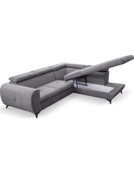 Modern Ecksofa - Schlafsofa mit Bettkasten - 3 Sitzer Sofa - Couch mit Schlaffunktion Bettfunktion L-Form mit Ottomane