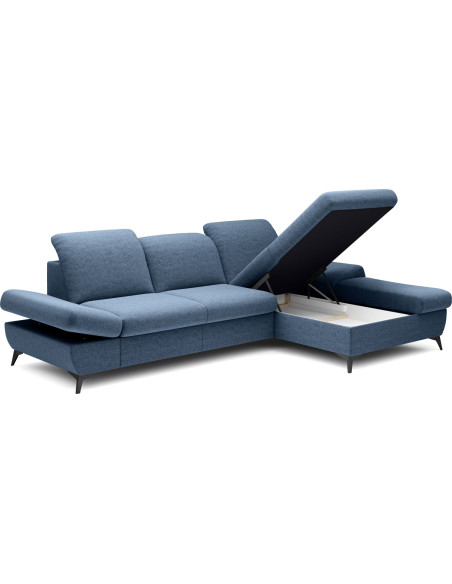Modern Ecksofa - Schlafsofa mit Bettkasten - 3 Sitzer Sofa - Couch mit Schlaffunktion Bettfunktion L-Form mit Ottomane
