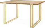 Ausziehbarer Esstisch – Großer Tisch im Loft-Stil mit Golden Metallbeinen 160 bis 260 cm – Industrietisch für das Wohnzimmer – Spacesaver – 160 x 90 cm
