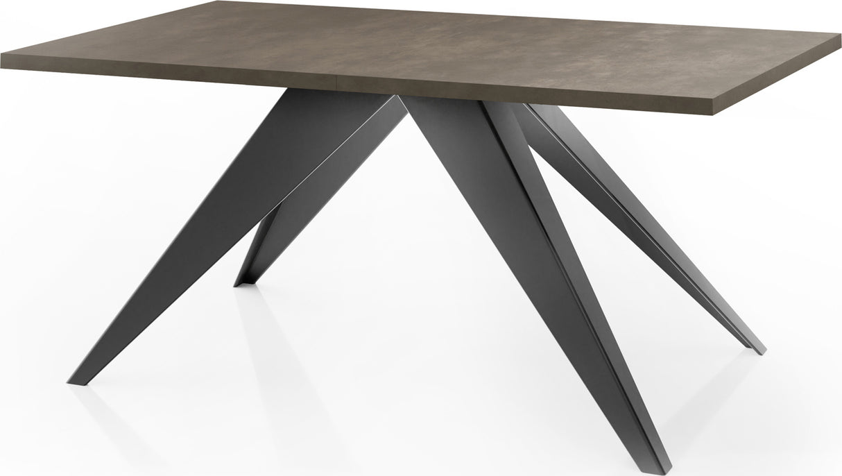 Esstisch Vance im Modern Stil, Rechteckiger Tisch – Ausziehbar – Pulverbeschichtete Schwarze Metallbeine – Made in EU