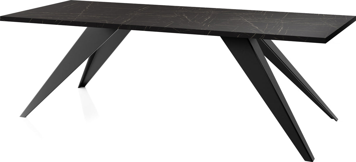 Esstisch Vance im Modern Stil, Rechteckiger Tisch – Ausziehbar – Pulverbeschichtete Schwarze Metallbeine – Made in EU