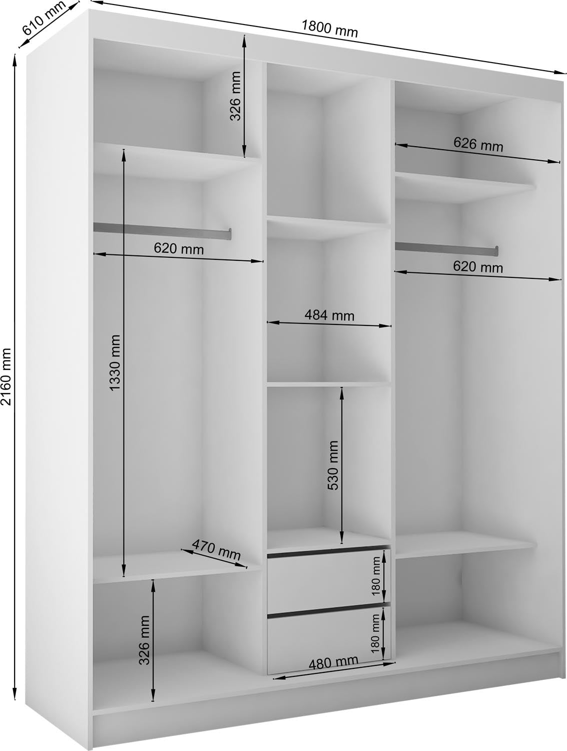 Kleiderschrank Vanille