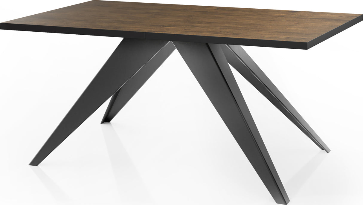 Esstisch Vance im Modern Stil, Rechteckiger Tisch – Ausziehbar – Pulverbeschichtete Schwarze Metallbeine – Made in EU