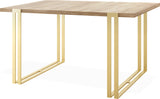 Ausziehbarer Esstisch – Großer Tisch im Loft-Stil mit Golden Metallbeinen 160 bis 260 cm – Industrietisch für das Wohnzimmer – Spacesaver – 160 x 90 cm