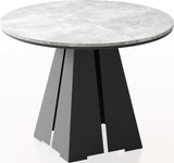 Runder Ausziehbarer Esstisch mit Schwarzem Metallgestell – Moderner Industrieller Tisch für Esszimmer oder Küche – Made in EU