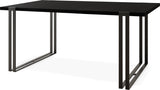 Ausziehbarer Esstisch mit Tischrand – Großer Tisch im Loft-Stil mit Schwarzen Metallbeinen 160 bis 260 cm – Industrietisch für das Wohnzimmer – 160 x 90 cm