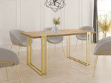 Ausziehbarer Esstisch – Großer Tisch im Loft-Stil mit Golden Metallbeinen 160 bis 260 cm – Industrietisch für das Wohnzimmer – Spacesaver – 160 x 90 cm