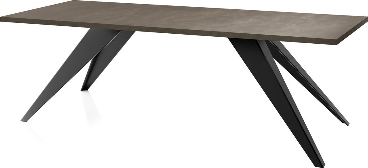 Esstisch Vance im Modern Stil, Rechteckiger Tisch – Ausziehbar – Pulverbeschichtete Schwarze Metallbeine – Made in EU