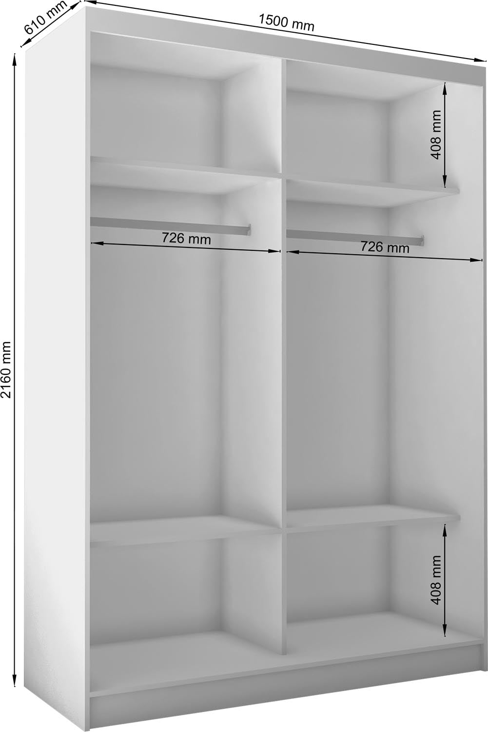 Kleiderschrank Vanille