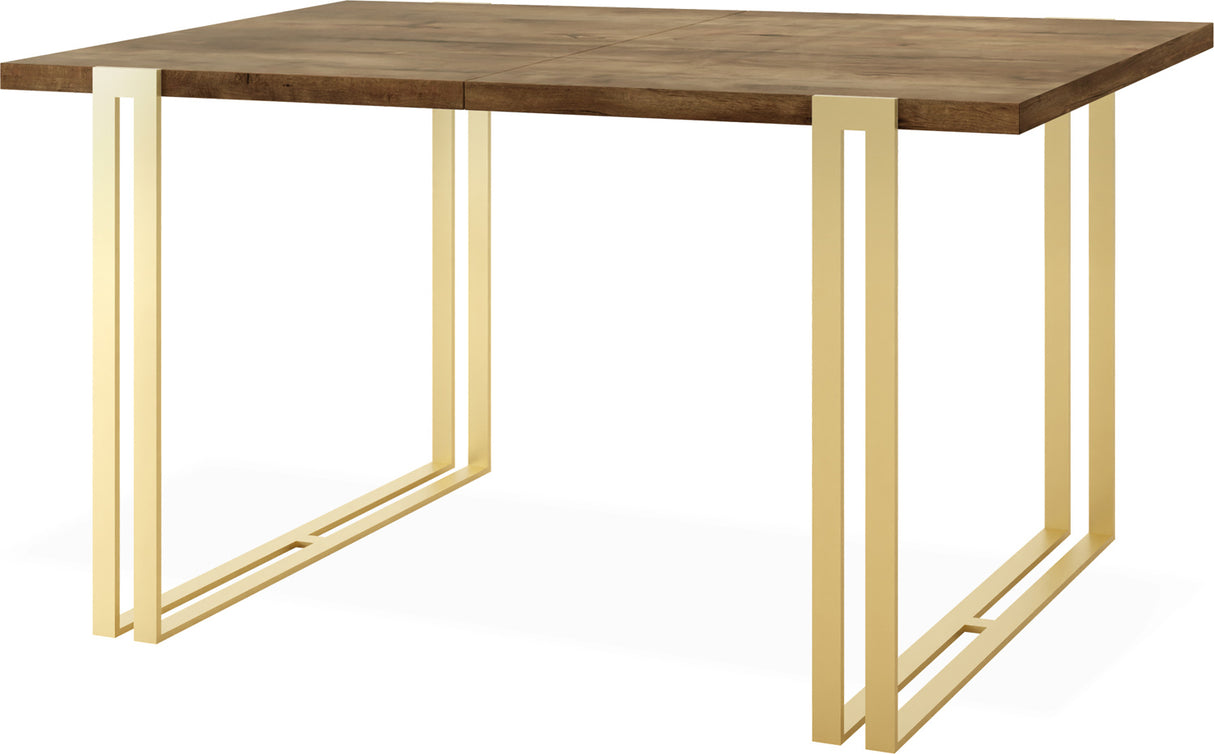 Ausziehbarer Esstisch – Großer Tisch im Loft-Stil mit Golden Metallbeinen 160 bis 260 cm – Industrietisch für das Wohnzimmer – Spacesaver – 160 x 90 cm
