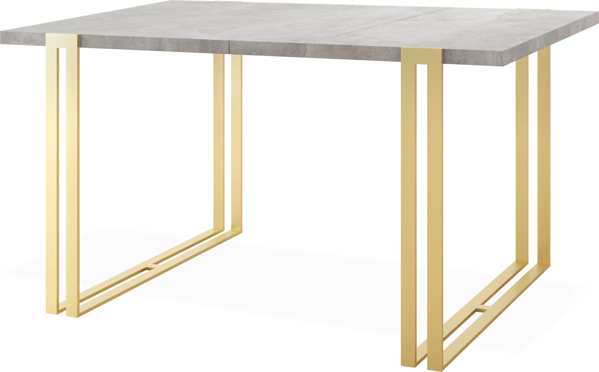 Ausziehbarer Esstisch – Großer Tisch im Loft-Stil mit Golden Metallbeinen 160 bis 260 cm – Industrietisch für das Wohnzimmer – Spacesaver – 160 x 90 cm