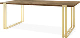 Ausziehbarer Esstisch – Großer Tisch im Loft-Stil mit Golden Metallbeinen 160 bis 260 cm – Industrietisch für das Wohnzimmer – Spacesaver – 160 x 90 cm