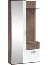 Garderoben-Set 97 cm mit Spiegel & Stauraum – Mit Haken, Schublade & Ablagen – Flurgarderobe, Wandgarderobe für Diele, Flur, Eingang & Vorzimmer – Garderobenschrank Nex