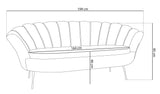 3-Sitzer Samt Muschel Sofa Cara