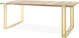 Ausziehbarer Esstisch – Großer Tisch im Loft-Stil mit Golden Metallbeinen 160 bis 260 cm – Industrietisch für das Wohnzimmer – Spacesaver – 160 x 90 cm
