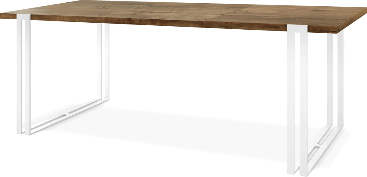 Ausziehbarer Esstisch – Großer Tisch im Loft-Stil mit Weiße Metallbeinen 160 bis 260 cm – Industrietisch für das Wohnzimmer – Spacesaver – 160 x 90 cm