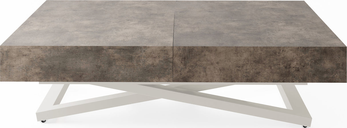 Couchtisch Höhenverstellbar und Ausziehbar Cavetta U Kaschmir – Multifunktionstisch Wohnzimmertisch Esstisch – Made in EU