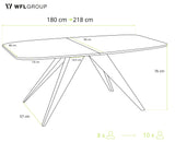 Ausziehbarer Esstisch Foster im Loft-Stil – Industrieller Tisch mit Schwarzen Metallbeinen – Made in EU