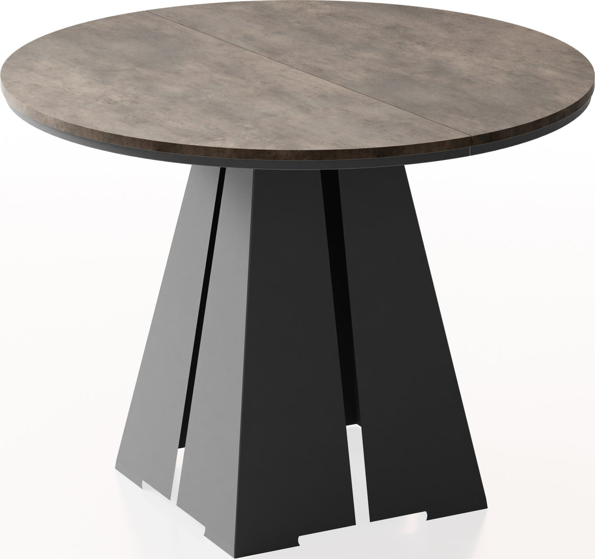 Runder Ausziehbarer Esstisch mit Schwarzem Metallgestell – Moderner Industrieller Tisch für Esszimmer oder Küche – Made in EU