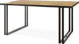 Ausziehbarer Esstisch mit Tischrand – Großer Tisch im Loft-Stil mit Schwarzen Metallbeinen 160 bis 260 cm – Industrietisch für das Wohnzimmer – 160 x 90 cm